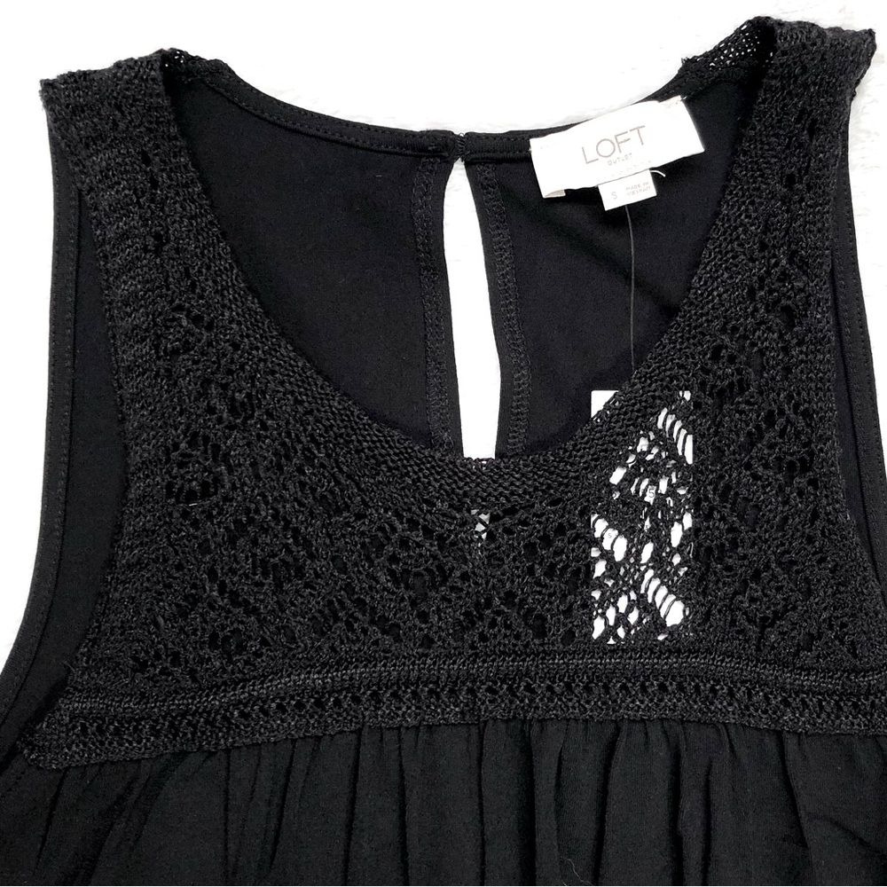 Loft Crochet Top Linen Blend Shift Dress